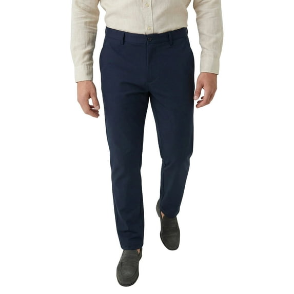 Men's Light-Weight Cotton Blend Dress Pants - Breathable Straight Fit for Office & Travel