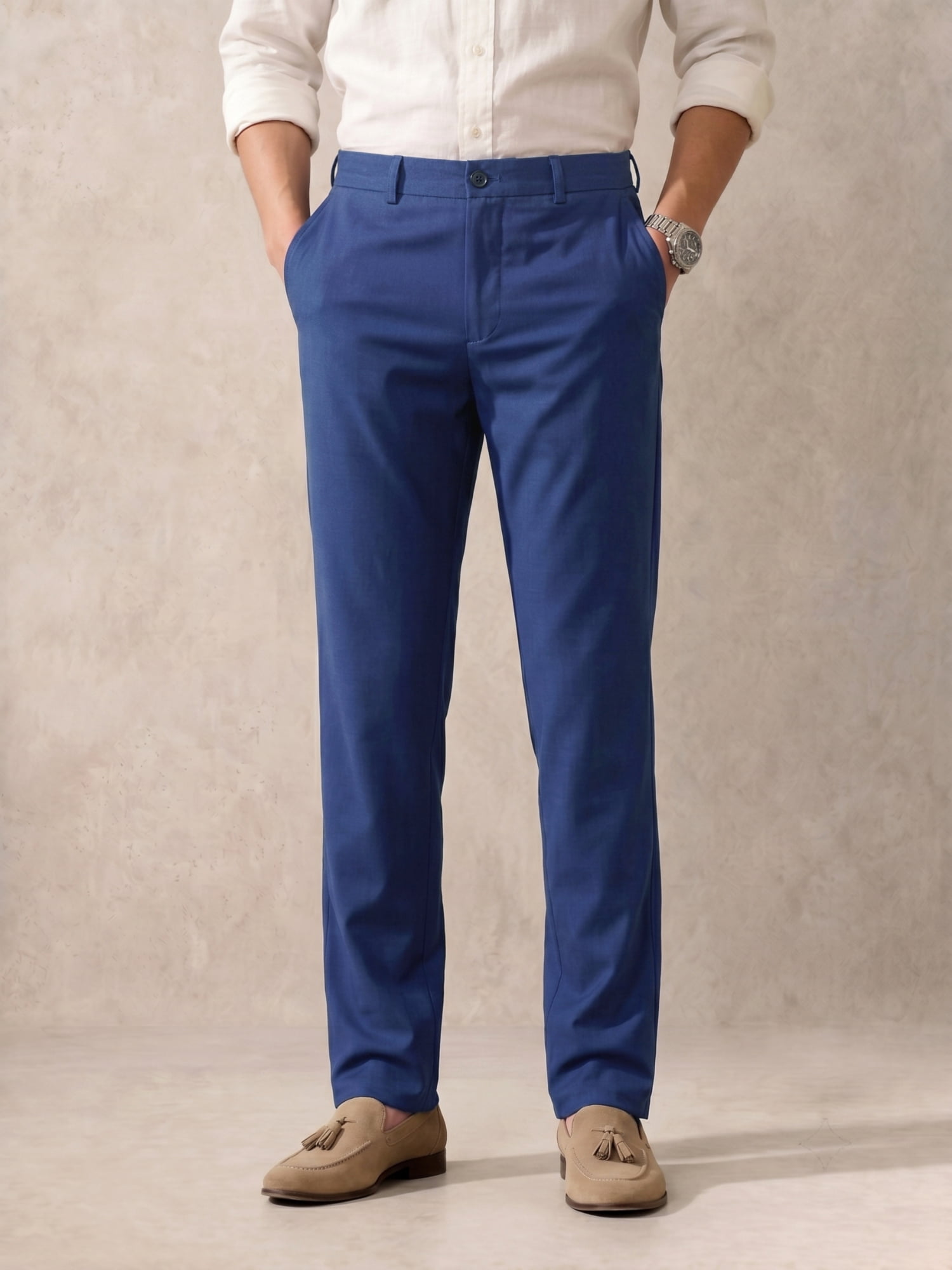men's chaps classic fit performance flat front dress pants Chaps Flat Front Men's Solid Classic Fit Tailored Suit Separate Pant, Size: 4430, Blue