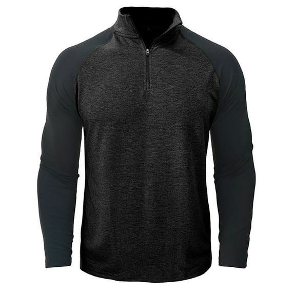 Men’s Lightweight 1/4 Quarter Zip Pullover Mens Raglan Long Sleeve Quarter Zip Pullover Stand Collar Active Golf Shirt 1/4 Zipper Workout Top Fishing Running Outdoor T-Shirts Lightweight Sweatshirts