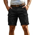 thumbnail image 1 of Men's Lightweight 5 Inch Inseam Cargo Shorts, Multi-Pocket Breathable Summer Hiking Work Shorts, Elastic Drawstring Waist Relaxed Fit Outdoor Casual Design, 1 of 8
