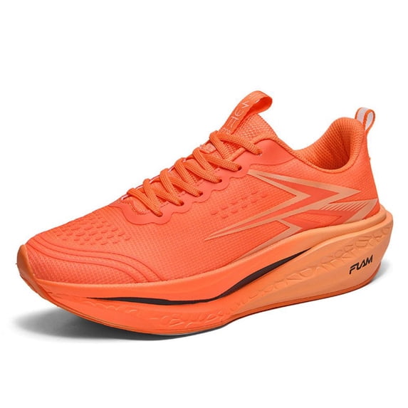 Men's Lightweight Arch Support Fashion Sneakers Breathable Shock-Absorbing Running Shoes Rebound Casual Walking Shoes Orange 8.5 US