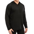 thumbnail image 1 of Men's Lightweight Athletic Jacket Long Sleeve Quick Dry Running Workout Shirts Pullover Hoodie Hiking, Black, L, 1 of 8