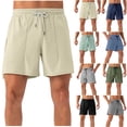 thumbnail image 1 of Men's Lightweight Athletic Shorts Quick Dry Breathable Cargo, Drawstring Elastic Waist Straight Leg for Running Gym Workout Hiking Casual Daily, Outdoor Summer | AKLJWH,White L, 1 of 7