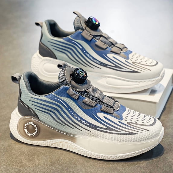 New 2026 Men's Lightweight Basketball Shoes with Rotating Locking System - Slip-Resistant Slip-Resistant Sole,Outdoor Sports - All-Season Comfortable Sneakers Breathable Low-Top Sneakers for Runnin