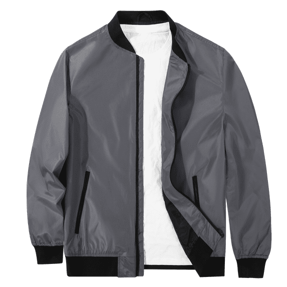 Men's Lightweight Bomber Jacket Causal Fashion Flight Windbreaker Jacket Dark Grey Size S