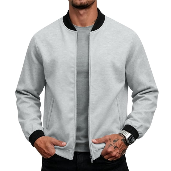 Men's Lightweight Bomber Jacket Causal Fashion Stylish Windbreaker Light Jacket Light