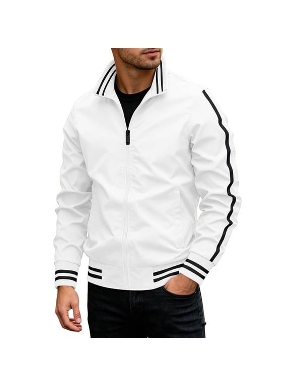 Men's Lightweight Bomber Jacket Windbreaker Casual Fall Spring Outdoor Coat Full Zip up Jackets Long Sleeve Outdoor Baseball Golf Sports Coats