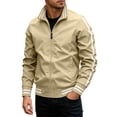 thumbnail image 1 of Men's Lightweight Bomber Jacket Windbreaker Casual Fall Spring Outdoor Coat Full Zip up Jackets Long Sleeve Outdoor Baseball Golf Sports Coats, 1 of 6