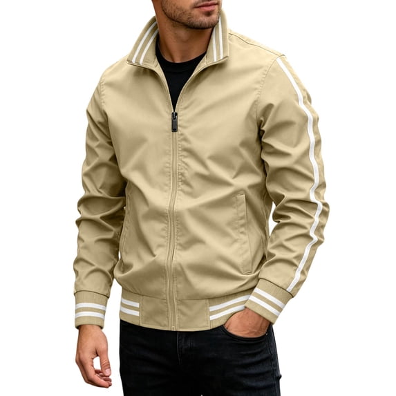 Men's Lightweight Bomber Jacket Windbreaker Casual Fall Spring Outdoor Coat Full Zip up Jackets Long Sleeve Outdoor Baseball Golf Sports Coats