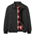 thumbnail image 1 of Men's Lightweight Bomber Windbreaker Jacket Casual Stylish Fall Spring Coat Black Size L, 1 of 6