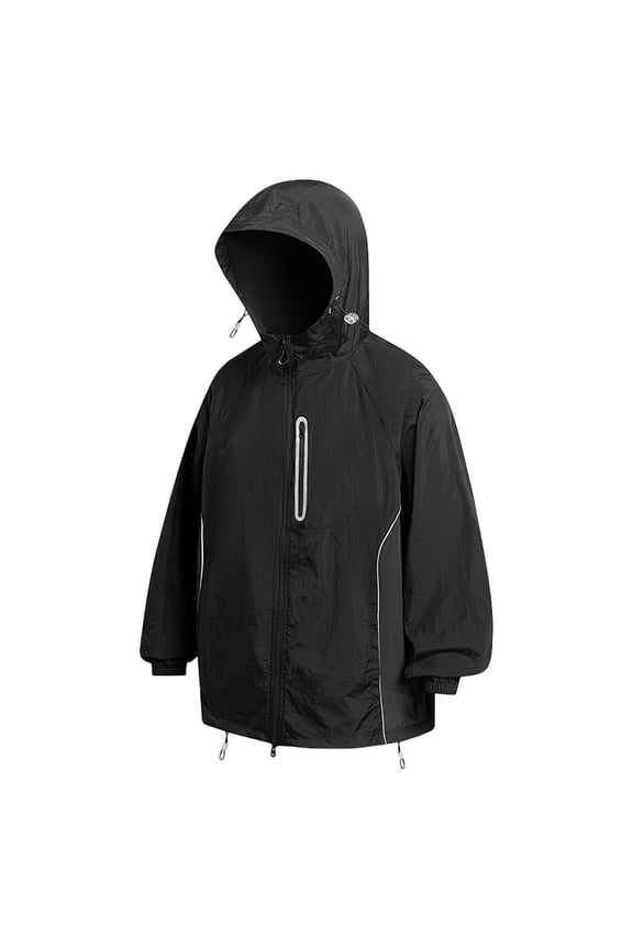 Men's Lightweight Breathable Hooded Softshell Jacket for Running Travel Hiking, Windproof Outerwear, Water Repellent Zipper Pockets Big and Tall Size S-3XL Black