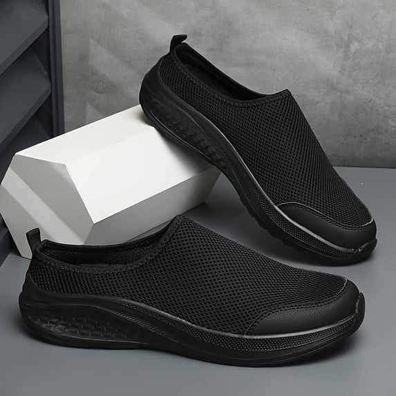 Men's Lightweight Breathable Slip- Sneakers with /Fabric Upper & Cushioned Sole - - Indoor/Outdoor Casual Shoes Suitable for Spring Summer Fall Winter - Wide