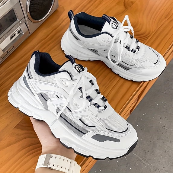 Men's Lightweight Breathable Sneakers with Cushioned Sole Suitable for Gym,, Casual Wear -Top Minimalist Running Shoes - Lace-Up Sports Sneakers - Low