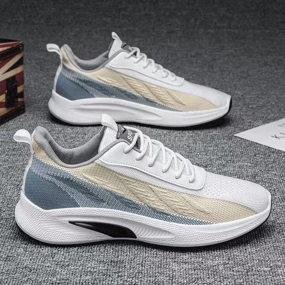 Men's Lightweight Breathable Sports Sneakers - Low-Top Upper & Sole, Lace-Up Casual Sneakers Suitable for Gym,, Casual Attire - - Minimalist (Solid Color)