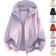 thumbnail image 1 of Men's Lightweight Breathable Vented Back Sun Protection Shirts Hooded Windbreaker Shell Jacket Zip Pockets for Hiking Running Training Outdoor Travel, Purple, M, 1 of 8