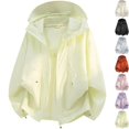 thumbnail image 1 of Men's Lightweight Breathable Vented Back Sun Protection Shirts Hooded Windbreaker Shell Jacket Zip Pockets for Hiking Running Training Outdoor Travel, Yellow, XXL, 1 of 8