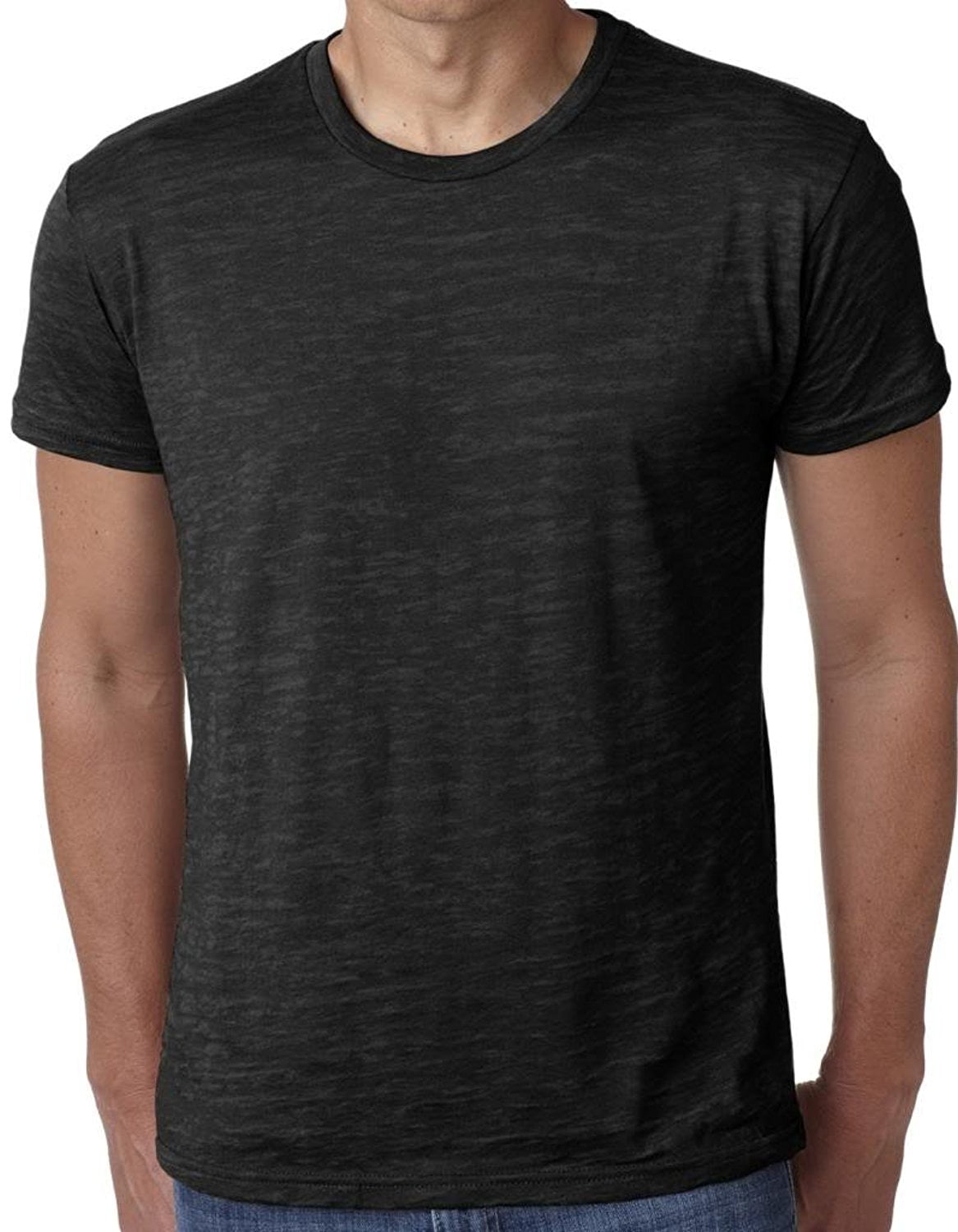 Men's Lightweight Burnout Yoga Tee Shirt - Black 
