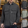 thumbnail image 1 of Men’s Lightweight Button Down Shirt Jacket Casual Long Sleeve Wrinkle Free with Pockets, 1 of 9