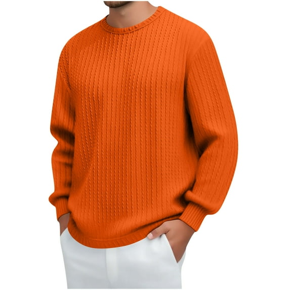 Men's Lightweight Cable Knit Sweaters Classic Basic Crewneck Long Sleeve Pullover Sweaters Fall Winter Outfits