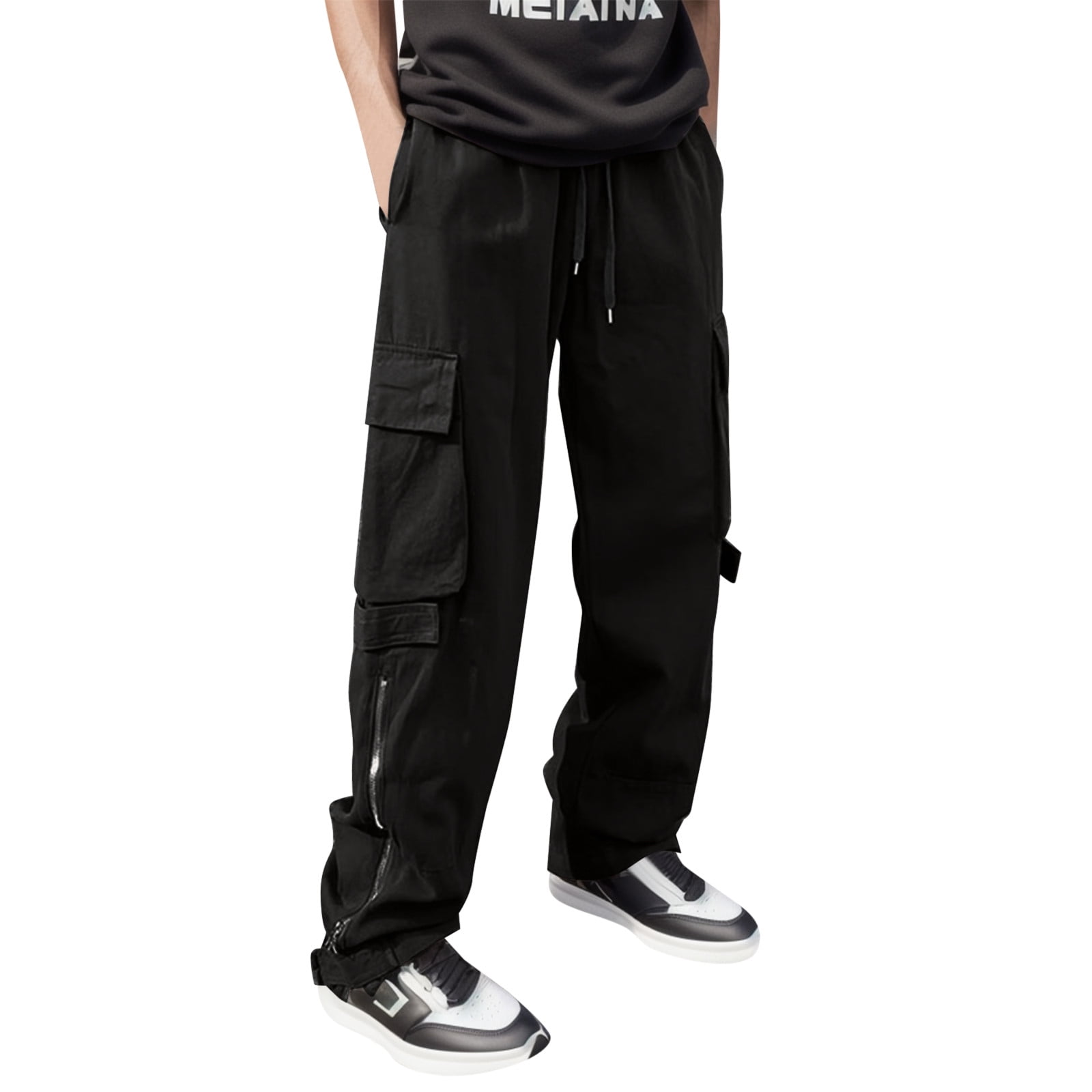 Men's Lightweight Cargo Pants Baggy Elastic Solid Color Y2K Solid Color