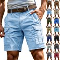 thumbnail image 1 of Men's Lightweight Cargo Shorts 5-Inch Inseam Quick-Dry with Multi-Pockets Comfortable Durable for Hiking Work and Summer Outdoor Sport Casual Light Blue S, 1 of 8