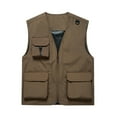 thumbnail image 1 of Men's Lightweight Cargo Vest Casual Outdoor Fishing Work Waistcoat Sleeveless Solid Color Outwear, 1 of 4