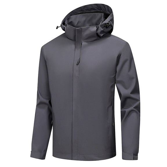 Men's Lightweight Casual Jacket Autumn Loose Fit Hooded Breathable Flight Suit Coat for Outdoor Travel