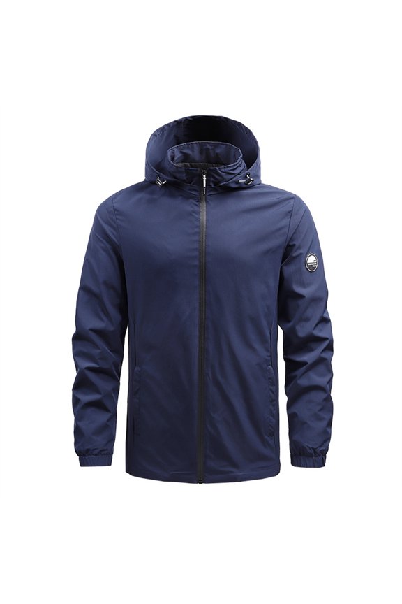 Men's Lightweight Casual Jacket Autumn Winter Baseball Flying Coat with Zipper Pockets for Sports Outdoor