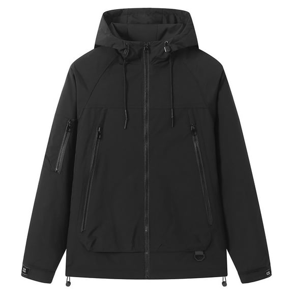 Men's Lightweight Casual Jacket Hooded Windbreaker for Autumn Winter Outdoor Comfortable Stylish Solid Color