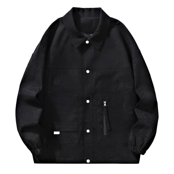 Men's Lightweight Casual Jacket Shacket Coat with Chest Pockets Stylish Button Down Outerwear for Everyday Comfort