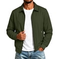 thumbnail image 1 of Men's Lightweight Casual Jacket Zip Up Jacket with Ribbed Cuffs and Collar, Long Sleeve Harrington Jacket with Zipper Pockets for Spring Fall Everyday Wear, 1 of 7