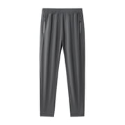 Mens Lightweight Casual Sport Pants with Zipper Pockets for Outdoor Travel Gym and Everyday Comfortable Wear Mens Pants for Travel White Adjustable Waist