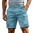 thumbnail image 1 of Men's Lightweight Casual Summer Shorts, Breathable Outdoor Relaxed Fit Bottoms,Light Blue,XL, 1 of 9