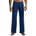 thumbnail image 1 of Men's Lightweight Comfortable Stretch Yoga Pants Breathable Soft Home Wear with Drawstring Waist and Elastic, 1 of 8