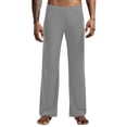 thumbnail image 1 of Men's Lightweight Comfortable Stretch Yoga Pants Breathable Soft Home Wear with Drawstring Waist and Elastic, 1 of 8