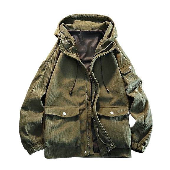 Men's Lightweight Corduroy Jacket Stylish Casual Windbreaker for Spring Autumn Fashion Comfortable Loose Fit Outerwear