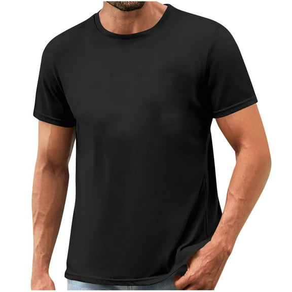 Men's Lightweight Cotton Tee 1/2-Pack - Moisture Wicking Crew Neck | Pre-Shrunk Gym & Casual Shirts S-3XL