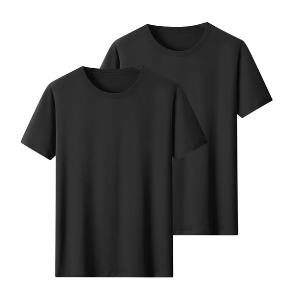 Men's Lightweight Cotton Tee 1/2-Pack - Moisture Wicking Crew Neck | Pre-Shrunk Gym & Casual Shirts S-3XL