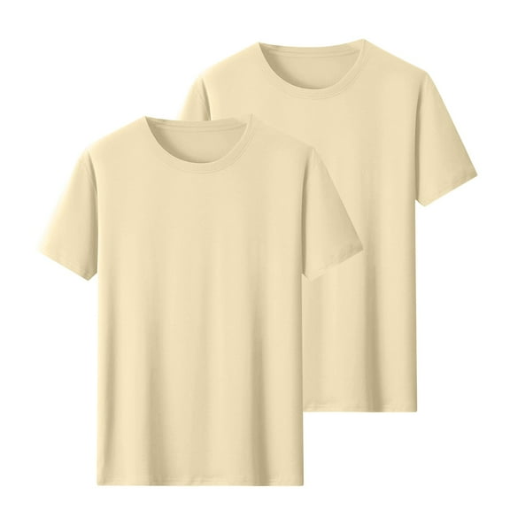 Men's Lightweight Cotton Tee 1/2-Pack - Moisture Wicking Crew Neck | Pre-Shrunk Gym & Casual Shirts S-3XL