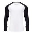thumbnail image 1 of Men's Lightweight Crew Neck Sweatshirts Casual Athletic Workout Fashion Color Block Long Sleeve Soft Fashion Tops (3XL, White), 1 of 6