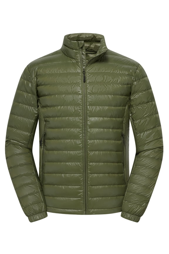 Men’s Lightweight Down Jacket Water Resistant Puffer Insulated Warm Winter Coat with Pockets