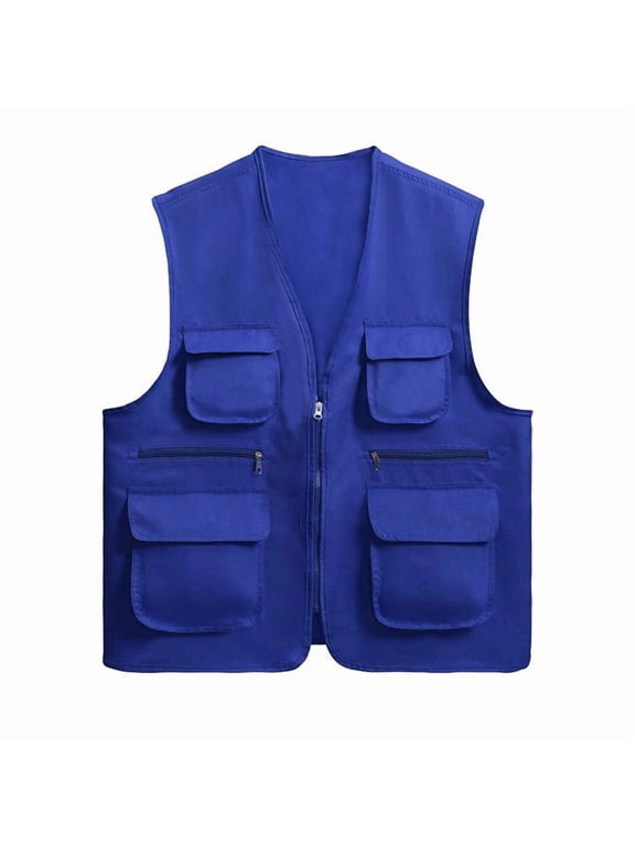 Men's Lightweight Fishing Vest Casual Outdoor Safari Travel Cargo Jacket Waistcoat with Multi Pockets