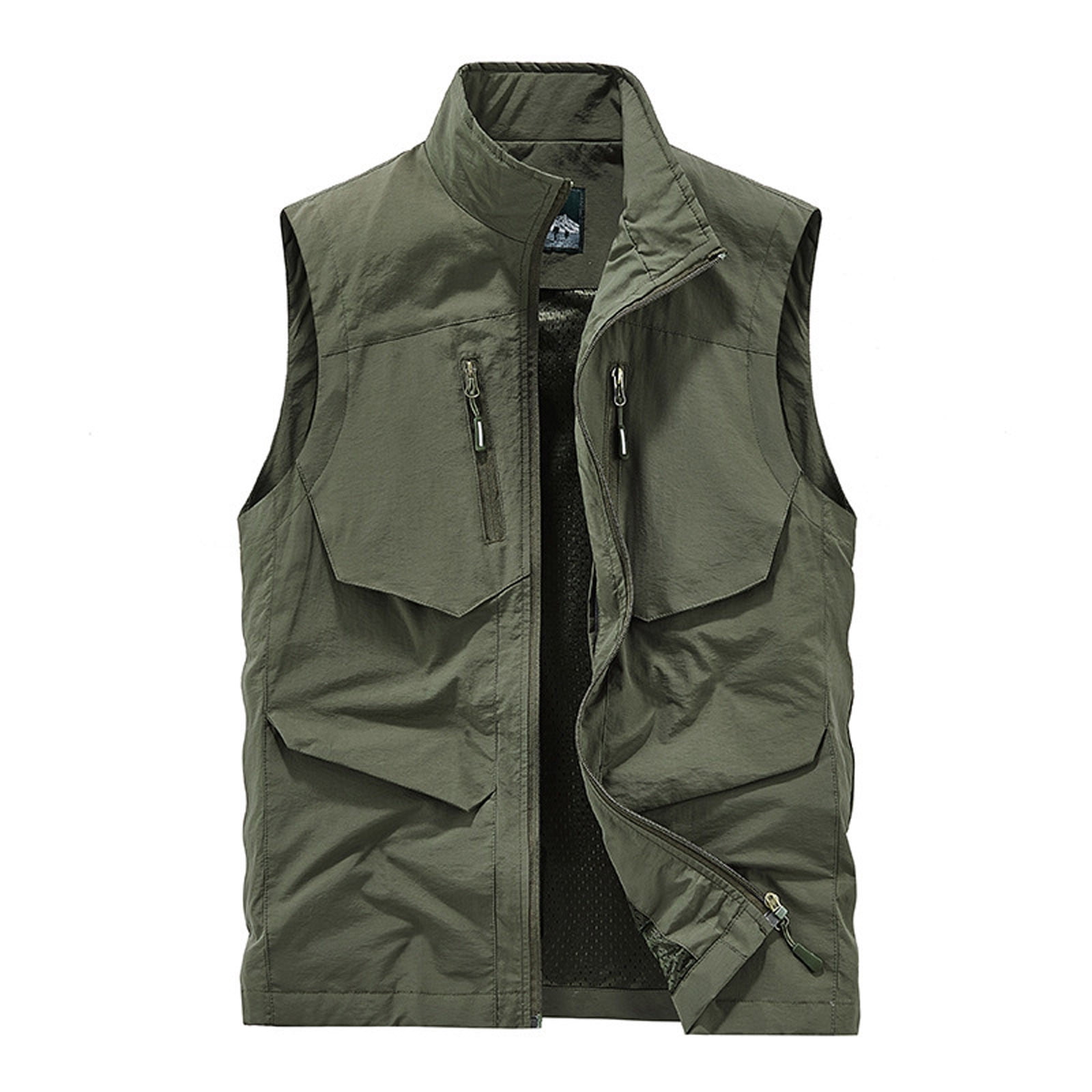 Men s Lightweight Fishing Vest Casual Quick Dry Hunting Travel Photo Vest Windproof Sleeveless Jackets with Pockets Walmart Business Supplies