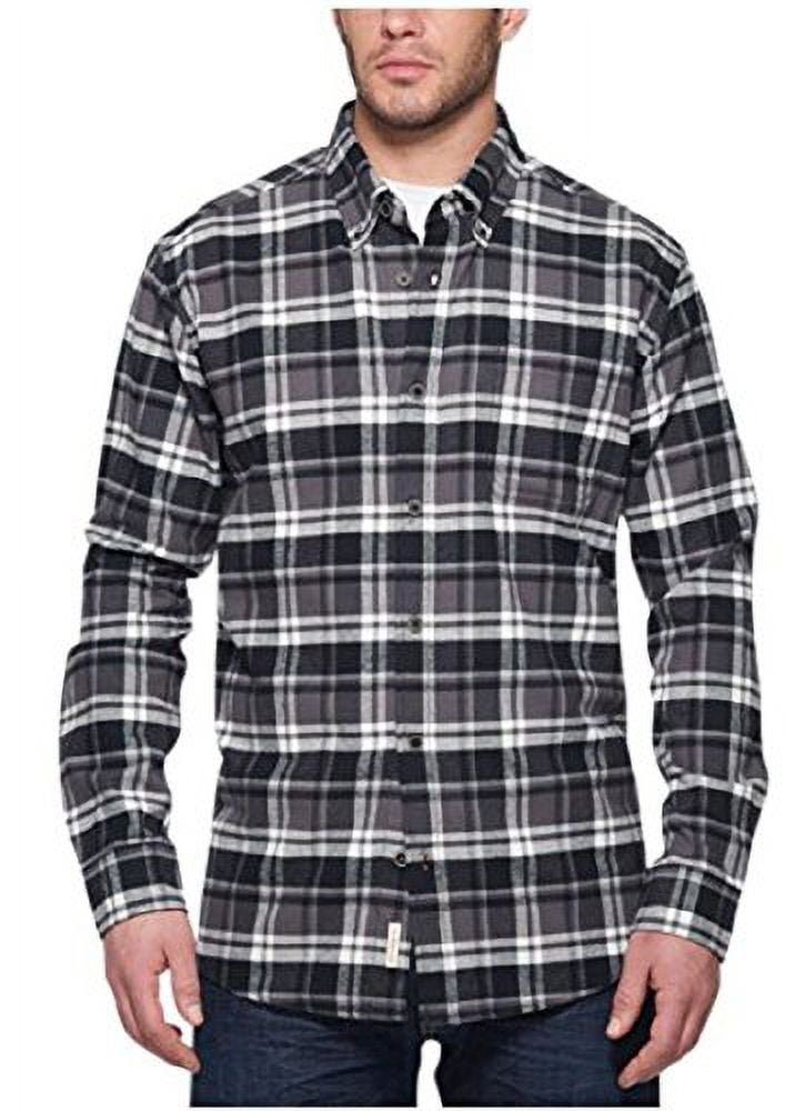 Men's Lightweight Flannel ShirtBlack Plaid, Large
