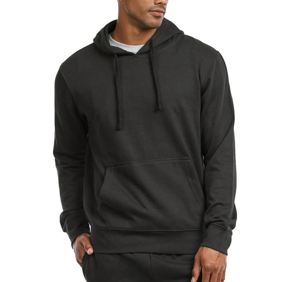 Men's Lightweight Fleece Pullover Hoodie (2XL, Black)