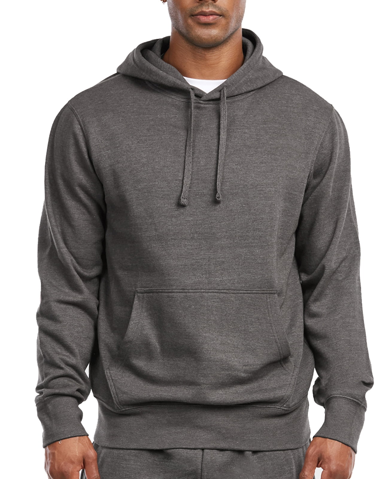 Men s Lightweight Fleece Pullover Hoodie M Charcoal Grey