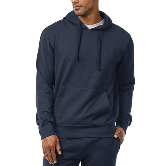 Men's Lightweight Fleece Pullover Hoodie (3XL, Navy)