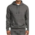 thumbnail image 1 of Men's Lightweight Fleece Pullover Hoodie / Sweatshirt, Charcoal Grey L, 1 Pack, 1 of 4