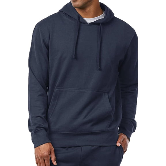 Men's Lightweight Fleece Pullover Hoodie / Sweatshirt, NAVY M, 1 Pack