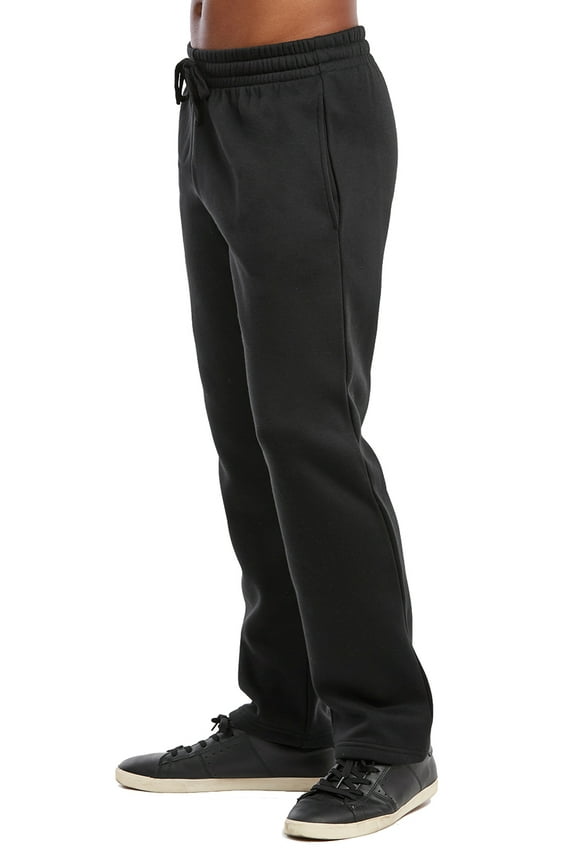 Men's Lightweight Fleece Sweatpants (M, Black)